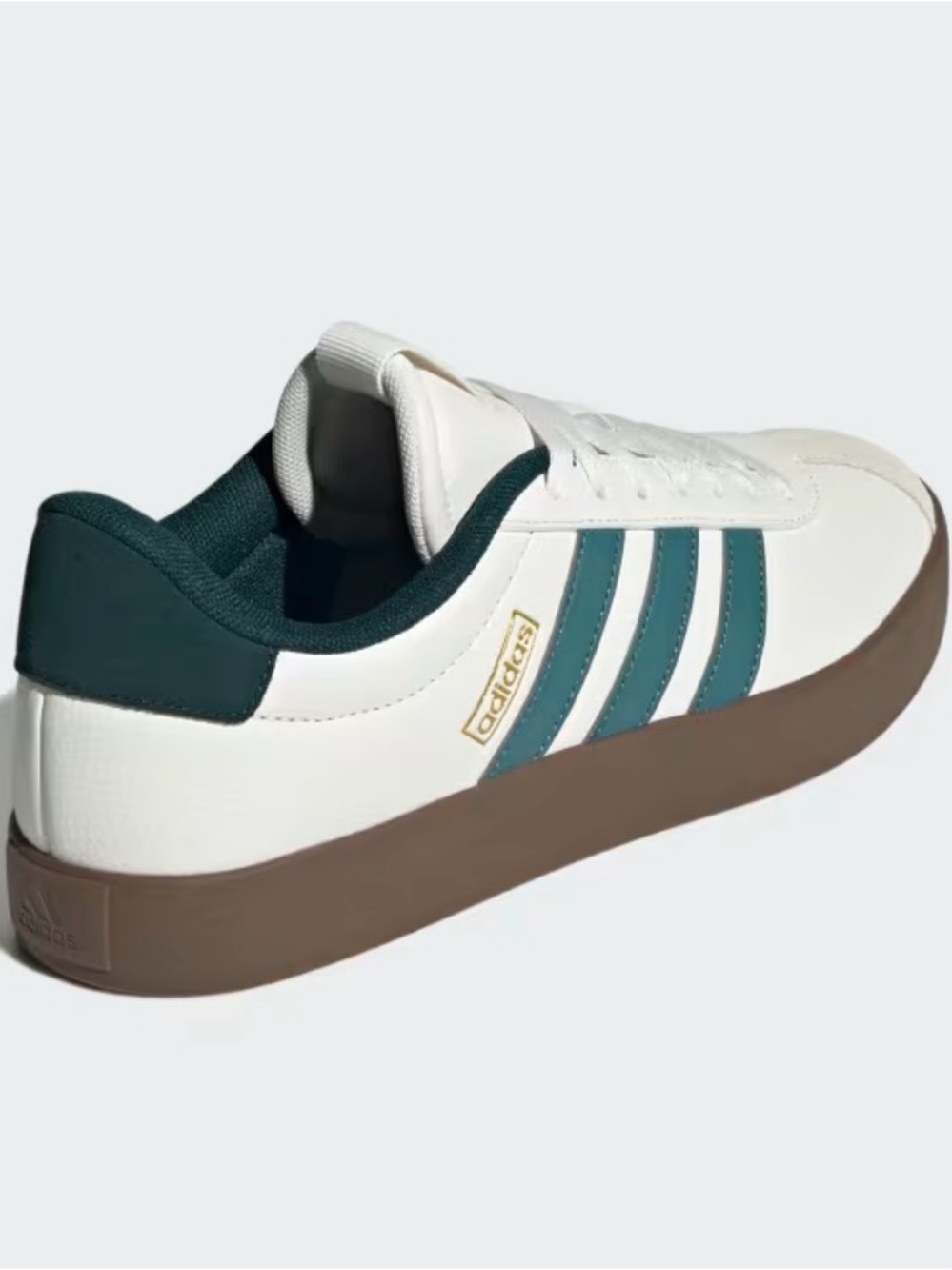 adidas White Sneaker with Green Stripes and Brown Platform - Picture 4 of 12